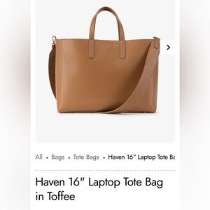 Calpak Toffee Laptop Tote Bag